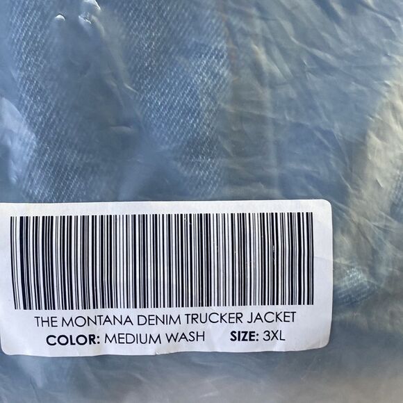 Line of Trade Montana Denim Trucker Jacket Medium Wash  3XL Nwt In Pkg - Picture 4 of 5